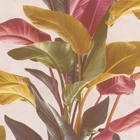 Profhome - Blumen Tapete 378622 Vliestapete leicht strukturiert mit floralen Ornamenten matt rot gelb braun creme 5,33 m2 von PROFHOME