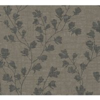 Profhome - Blumen Tapete 387472 heißgeprägte Vliestapete leicht strukturiert in Textiloptik matt braun anthrazit schwarz 5,33 m2 Profhome - Blumen Tapete 387472 heißgeprägte Vliestapete leicht strukturiert in Textiloptik matt braun anthrazit schwarz 5,33 m2 von PROFHOME