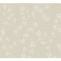 Blumen Tapete Profhome 387474 heißgeprägte Vliestapete leicht strukturiert in Textiloptik matt beige grau taupe 5,33 m2 - beige von PROFHOME