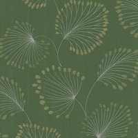 Profhome - Natur Tapete 333711 Vliestapete glatt mit floralen Ornamenten matt grün gold 5,33 m2 - grün von PROFHOME