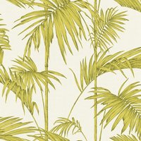 Profhome - Natur Tapete 369194 Vliestapete leicht strukturiert mit Palmen matt grün creme 5,33 m2 - grün von PROFHOME