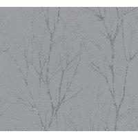 Natur Tapete Profhome 372601 Vliestapete leicht strukturiert mit floralen Ornamenten matt grau silber 5,33 m2 - grau von PROFHOME