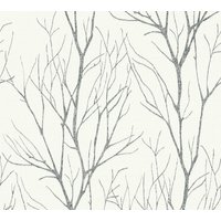 Profhome - Natur Tapete 372604 Vliestapete leicht strukturiert mit floralen Ornamenten matt grau weiß 5,33 m2 - grau von PROFHOME