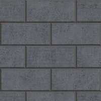 Profhome - Stein Kacheln Tapete 343226 Vliestapete leicht strukturiert unifarben matt grau 7,035 m2 von PROFHOME