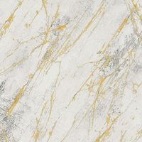 Profhome - Stein Kacheln Tapete 388173 heißgeprägte Vliestapete strukturiert in Marmoroptik matt weiß gold grau 5,33 m2 Profhome - Stein Kacheln Tapete 388173 heißgeprägte Vliestapete strukturiert in Marmoroptik matt weiß gold grau 5,33 m2 von PROFHOME