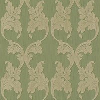Profhome - Textiloptik Tapete 956284 Textiltapete strukturiert im Barock-Stil matt grün 5,33 m2 Profhome - Textiloptik Tapete 956284 Textiltapete strukturiert im Barock-Stil matt grün 5,33 m2 von PROFHOME