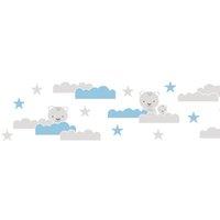 Profhome - Tiermotiv Tapete 403723 selbstklebende Bordüre leicht strukturiert Kindertapete matt blau weiß grau 0,75 m2 Profhome - Tiermotiv Tapete 403723 selbstklebende Bordüre leicht strukturiert Kindertapete matt blau weiß grau 0,75 m2 von PROFHOME