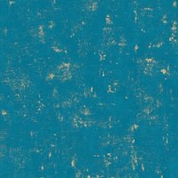 Spachtel Putz Tapete Profhome 230768 Vliestapete leicht strukturiert im Used Look glänzend blau gold 5,33 m2 - blau von PROFHOME