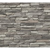 Stein Kacheln Tapete Profhome 958331 Vliestapete glatt in Steinoptik matt grau creme schwarz 5,33 m2 Stein Kacheln Tapete Profhome 958331 Vliestapete glatt in Steinoptik matt grau creme schwarz 5,33 m2 von PROFHOME