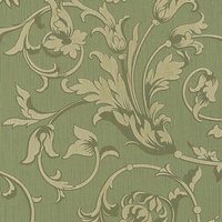 Textiloptik Tapete Profhome 956334 Textiltapete strukturiert mit Blumen-Muster matt grün 5,33 m2 - grün von PROFHOME
