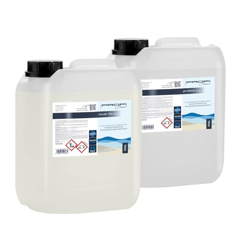 PROFI-Clean Pool-Paket: Chlorreiniger & ph- Minus flüssig pH Senker | Poolreinigung Desinfektion & pH-Wert-Anpassung PROFI-Clean Pool-Paket: Chlorreiniger & ph- Minus flüssig pH Senker | Poolreinigung Desinfektion & pH-Wert-Anpassung von PROFI Clean