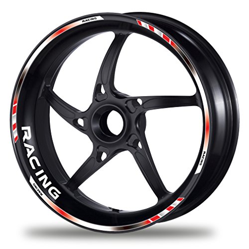 FELGENRANDAUFKLEBER GP Color Style Felgenaufkleber Felgenbett Auswahl nach ccm oder Racing (RACING, racing-red/white) von PROFILETEC.COM