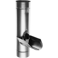 Profils De France - Regenwassersammler, Zink natur mit Gitter, Durchmesser 80 mm. von PROFILS DE FRANCE