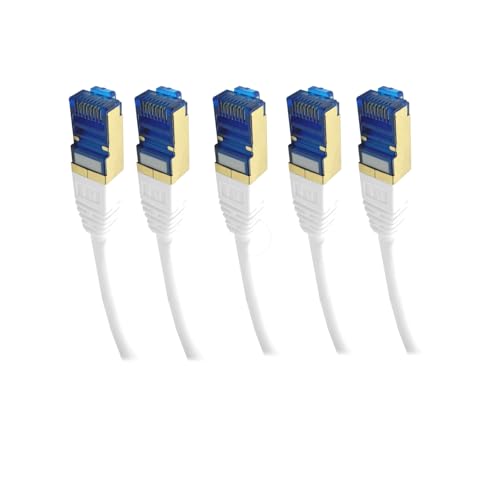 ProfiPatch Netzwerkkabel Cat7 S/FTP RJ45 LAN Kabel LSZH Premium Ethernet Patchkabel 10GB 600MHz weiß 5er set 0,25m Längen Switch Router Gaming Patchpanel ProfiPatch Netzwerkkabel Cat7 S/FTP RJ45 LAN Kabel LSZH Premium Ethernet Patchkabel 10GB 600MHz weiß 5er set 0,25m Längen Switch Router Gaming Patchpanel von PROFIPATCH.COM