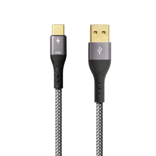 ProfiPatch USB A auf USB C Kabel 60W QC 3A 2m grau Goldkontakt Textil USB Datenkabel, Schnellladekabel für Notebooks, Laptops und Handys ProfiPatch USB A auf USB C Kabel 60W QC 3A 2m grau Goldkontakt Textil USB Datenkabel, Schnellladekabel für Notebooks, Laptops und Handys von PROFIPATCH.COM