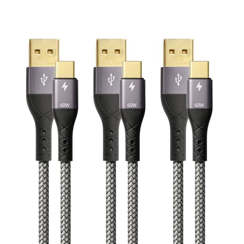 ProfiPatch USB A auf USB C Kabel 60W QC 3A Set 3x2m grau Goldkontakt Textil USB Datenkabel, Schnellladekabel für Notebooks, Laptops und Handys ProfiPatch USB A auf USB C Kabel 60W QC 3A Set 3x2m grau Goldkontakt Textil USB Datenkabel, Schnellladekabel für Notebooks, Laptops und Handys von PROFIPATCH.COM