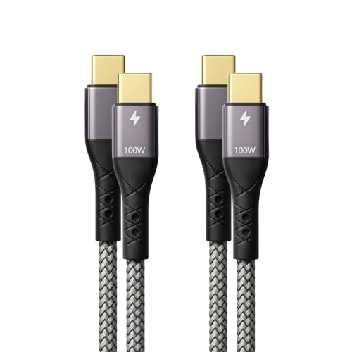 ProfiPatch USB C auf USB C Kabel 2x1m 100W PD 3.0 5A E-Mark Chip grau Goldkontakt Textil USB Datenkabel, Schnellladekabel für Notebooks, Laptops und Handys ProfiPatch USB C auf USB C Kabel 2x1m 100W PD 3.0 5A E-Mark Chip grau Goldkontakt Textil USB Datenkabel, Schnellladekabel für Notebooks, Laptops und Handys von PROFIPATCH.COM