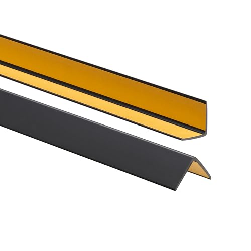 ProfiPVC Winkelprofil 25x25mm, 130cm, Kunststoffwinkel aus PVC-Gummi - selbstklebend Kantenschutzprofil, elastischer Kantenschutz - Eckschutzprofil, einfache Montage, Schwarz von ProfiPVC