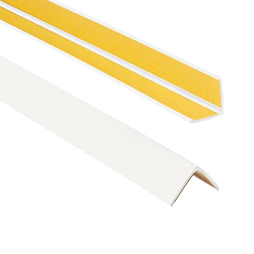 ProfiPVC Winkelprofil 25x25mm, 130cm, Kunststoffwinkel aus PVC-Gummi - selbstklebend Kantenschutzprofil, elastischer Kantenschutz - Eckschutzprofil, einfache Montage, Weiß von ProfiPVC