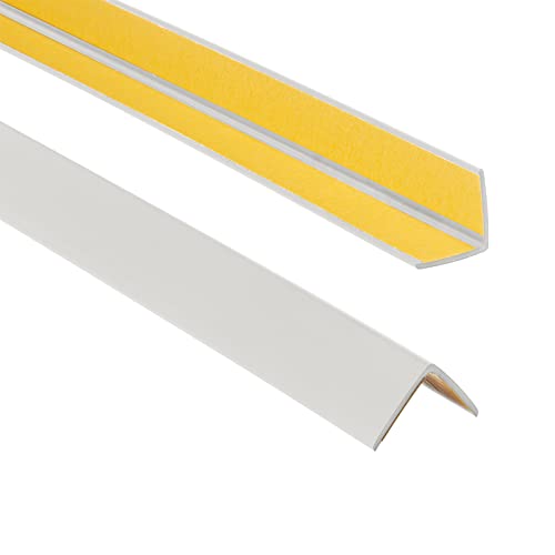 ProfiPVC Winkelprofil 25x25mm, 165cm, Kunststoffwinkel aus PVC-Gummi - selbstklebend Kantenschutzprofil, elastischer Kantenschutz - Eckschutzprofil, einfache Montage, Hellgrau von ProfiPVC