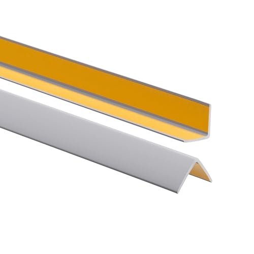 ProfiPVC Winkelprofil 25x25mm, 80cm, Kunststoffwinkel aus PVC-Gummi - selbstklebend Kantenschutzprofil, elastischer Kantenschutz - Eckschutzprofil, einfache Montage, Grau von ProfiPVC