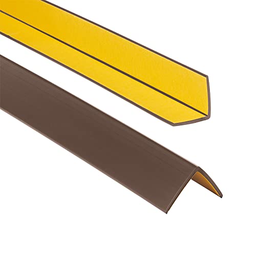 ProfiPVC Winkelprofil 30x30mm, 90cm - Kunststoffwinkel aus PVC-Gummi - selbstklebend Kantenschutzprofil, elastischer Kantenschutz - Eckschutzprofil, einfache Montage - Braun von ProfiPVC