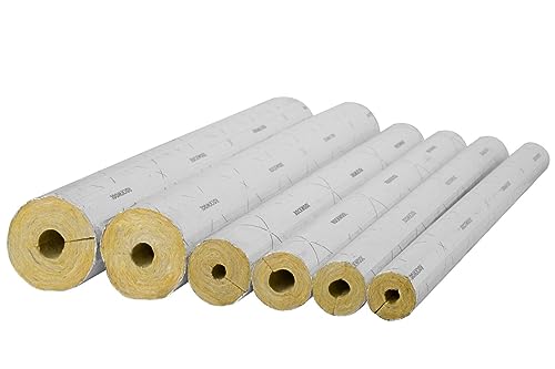 Steinwolle Rohrisolierung Rockwool alukaschiert 1 m verschiedene Größen (22x20mm/1m) von PROFIVENT.DE