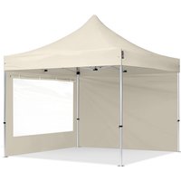 3x3m Faltpavillon professional Alu 40mm, Seitenteile mit Panoramafenstern, creme - crème von INTENT24