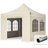 3x3 m Faltpavillon professional Alu 40mm, Seitenteile mit Sprossenfenstern, creme 3x3 m Faltpavillon professional Alu 40mm, Seitenteile mit Sprossenfenstern, creme von HOUSE OF TENTS