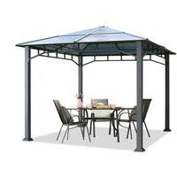 Gartenpavillon 3x3 m Aluminium Gestänge Polycarbonat Dach ca. 8 mm Pavillon Gartenzelt ohne Seitenteile - loft grey von INTENT24