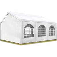 Toolport Hochwertiges Partyzelt 3x6 m Pavillon Zelt pe Plane 450 n Gartenzelt Festzelt Bierzelt Wasserdicht weiß von CARPASOL