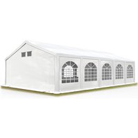 Toolport Partyzelt Festzelt 5x10 m in weiß professional pe Plane 550 n Wasserdicht uv Schutz mit bodenrahmen Gartenzelt von INTENT24