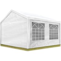 Toolport Partyzelt Pavillon 3x4 m in weiß pe Plane 350 n Wasserdicht uv Schutz Festzelt Gartenzelt - weiß von INTENT24