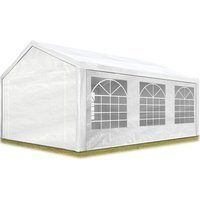 Toolport Partyzelt Pavillon 3x6 m in weiß pe Plane 350 n Wasserdicht uv Schutz Festzelt Gartenzelt - weiß von INTENT24