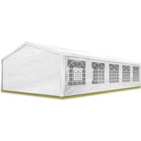 Toolport Partyzelt Pavillon 5x10 m in weiß pe Plane 350 n Wasserdicht uv Schutz Festzelt Gartenzelt von CARPASOL