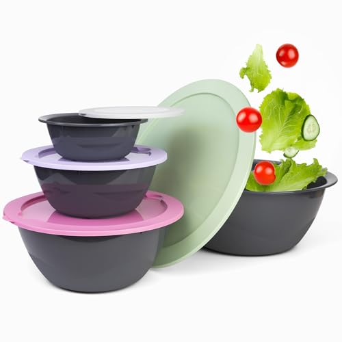 PROFUN Salatschüssel mit Deckel groß Schüssel Set mit Deckel Rührschüssel Plastikschüssel Frischhaltedosen Stapelbare Dosen 4er-pack PROFUN Salatschüssel mit Deckel groß Schüssel Set mit Deckel Rührschüssel Plastikschüssel Frischhaltedosen Stapelbare Dosen 4er-pack von PROFUN