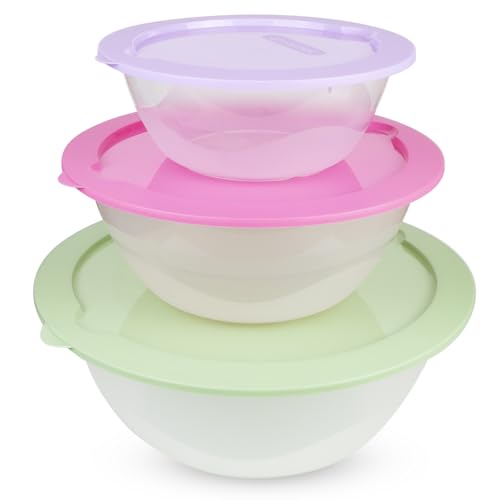 PROFUN Salatschüssel mit Deckel groß Schüssel Set mit deckel Rührschüssel Plastikschüssel Frischhaltedosen Stapelbare Dosen 3er-pack PROFUN Salatschüssel mit Deckel groß Schüssel Set mit deckel Rührschüssel Plastikschüssel Frischhaltedosen Stapelbare Dosen 3er-pack von PROFUN