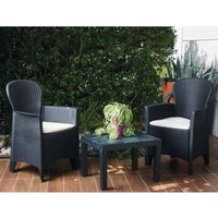 Altri - Outdoor-Lounge-Set Foggia, Gartengarnitur mit 2 Sesseln und 1 Couchtisch, Sitzgruppe in Rattan-Optik mit Kissen, 100 % Made in Italy, von ALTRI