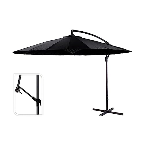 Progarden-Sonnenschirme, Modell Parasol Excenter 300 cm, Schwarz Körper Aluminium, Única von PROGARDEN