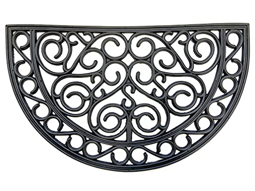 PROGOM - Fußmatte 100 % Gummi – Schwarz – Halbmond – Schmiedeeiseneffekt – 75 x 45 x 1,2 cm (1) von PROGOM