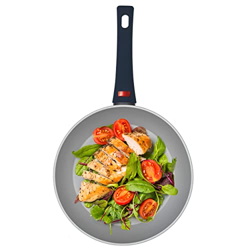 Progress BW10824EU7 Thermo Handle Bratpfanne 24cm, BPA/PFOA frei Antihaft kleine Induktion pfanne, Farbwechselgriff für Vorheizen wenn die Anzeige rot leuchtet; die Pfanne bereit, frying pan non stick von PROGRESS