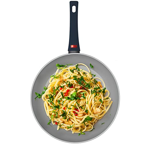 Progress BW10826EU7 Thermo Handle Bratpfanne 30cm, Antihaft Induktion pfanne, Farbwechselgriff für Vorheizen wenn die Anzeige rot leuchtet; die Pfanne bereit, BPA/PFOA frei, frying pan non stick von PROGRESS