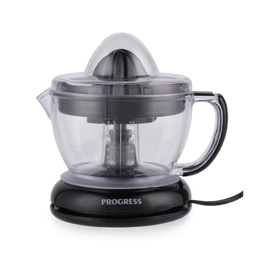 Progress EK5881 Compact Citrus Juicer - 700ml BPA Free Jug With Measurements, Includes Small & Large Juicing Cones, Multidirectional Rotation For More Juice, Built-In Easy Pour Spout, Detachable Base von PROGRESS