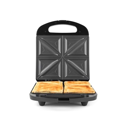 Progress Sandwich-Toaster – Antihaftbeschichteter Toastie-Maker, Bereitet 4 getoastete Sandwiches, 4-Scheiben-Grillpresse, Automatische Temperaturregelung, Leicht zu reinigen, Cool-Touch-Griff, 1200W von PROGRESS