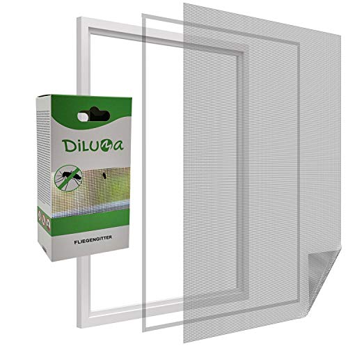 PROHEIM Fliegengitter für Fenster Fliegennetz aus Polyester mit 5,6 m Klettband Moskitonetz durchsichtig und individuell kürzbar - in weiß oder anthrazit, Größe:150 x 300 cm, Farbe:Anthrazit von PROHEIM