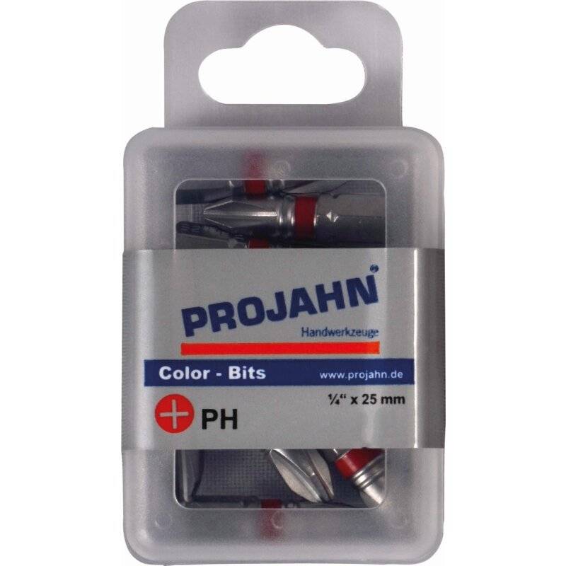 Projahn Color-Ring Bit 6,3 (1/4") für Kreuzschlitz-Schrauben PH 1 x 25 mm - 10 Stück von PROJAHN Präzisionswerkzeuge GmbH