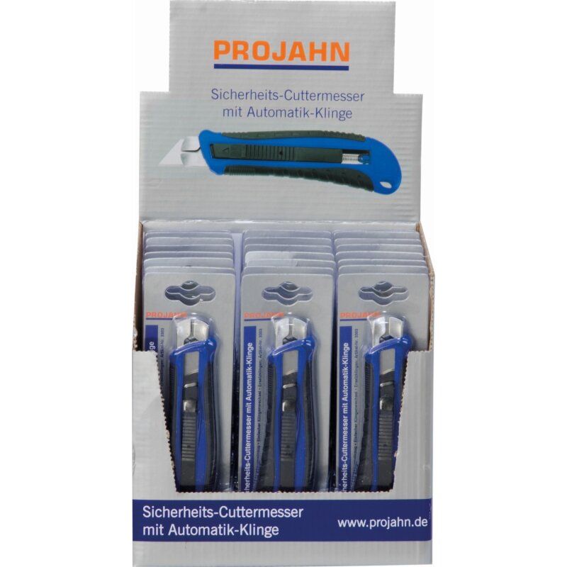 Projahn Display 24x Sicherheits-Cuttermesser mit Automatik-Klinge Projahn Display 24x Sicherheits-Cuttermesser mit Automatik-Klinge von PROJAHN Präzisionswerkzeuge GmbH