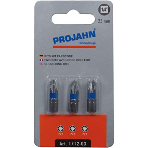 Projahn 1/4 Zoll markierter Bit Länge 25 mm Pozidriv Nr. 3 3-er Pack 1713-03 von Projahn