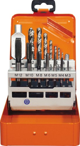 Projahn 91013 Einschnitt Gewindebohrer Satz 15-tlg., Gewindebohrer für Maschinen- und Handgebrauch, Kernlochbohrer und Windeisen, HSS-G, in sieben Größen in Metall-Kassette (M3 - M12) Projahn 91013 Einschnitt Gewindebohrer Satz 15-tlg., Gewindebohrer für Maschinen- und Handgebrauch, Kernlochbohrer und Windeisen, HSS-G, in sieben Größen in Metall-Kassette (M3 - M12) von Projahn