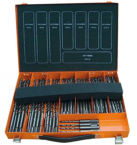 Projahn 83042 Hammerbohrer Magazin Eco; Hochwertiges Bohrer Set in praktischem Metallmagazin geeignet für Stein; punktgenaues Anbohrung, reduzierte Vibration; Werkzeugaufnahme SDS-Plus; 50-tlg. von Projahn